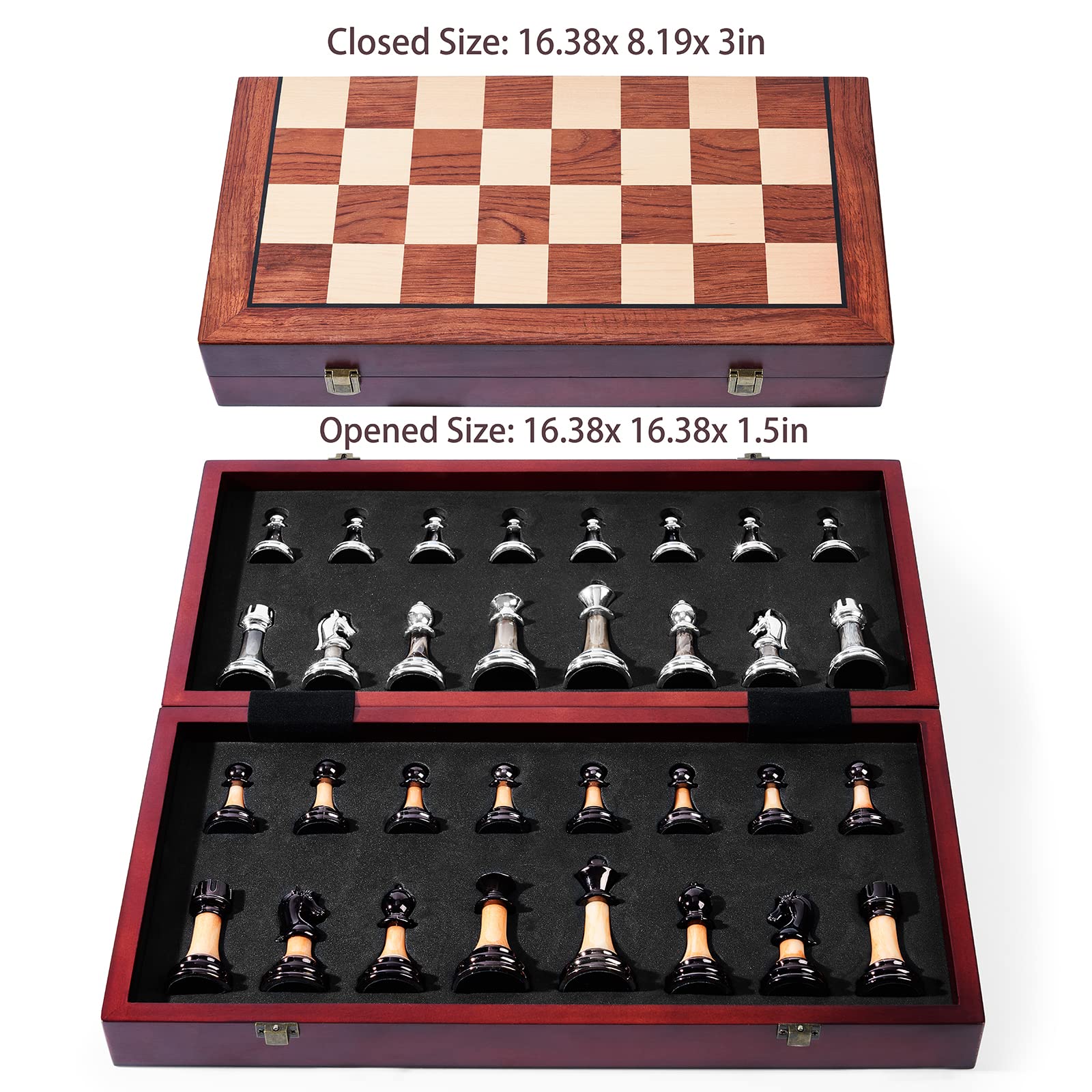 VAMSLOVE king-height 3.5-inch pieces enable easy handling and accurate moves.
