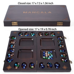 Vamslove Mancala glass beads, 96 multicolor stones for vibrant play.