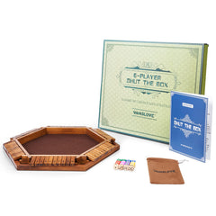 Vamslove Shut The Box on a coffee table ready for social play