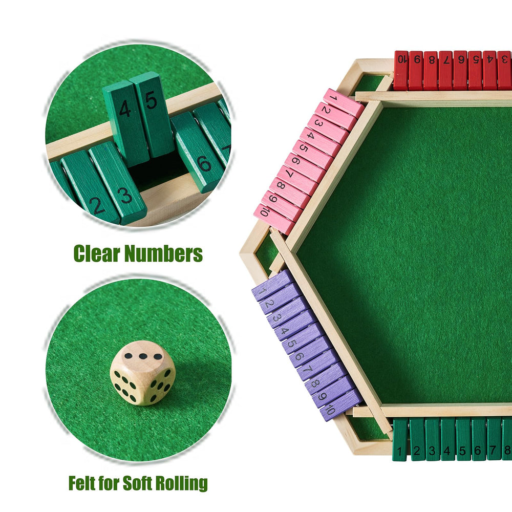 Vamslove Shut The Box dice set offers bright colors for easy number play.