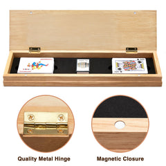 Vamslove portable travel cribbage set in hand for on-the-go fun.