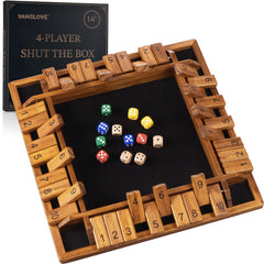 VAMSLOVE upgraded 14-inch shut the box board for group play and clear visibility