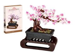 Vamuss 3-in-1 Le-go Bonsai with cherry blossom leaves for customizable home decor.