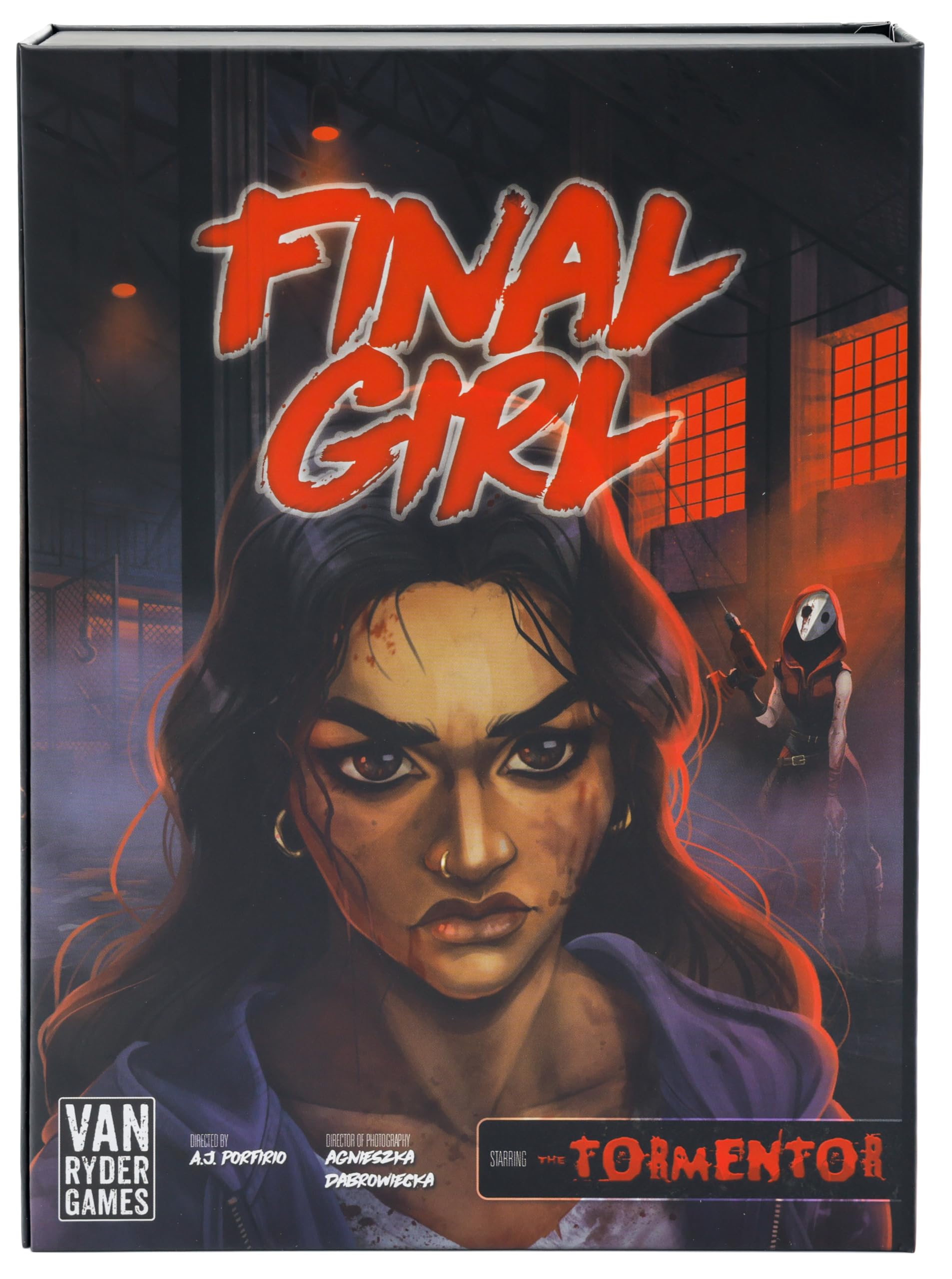 Van Ryder Games Final Girl Marrek Murders box art showing suspenseful solo puzzle setup.