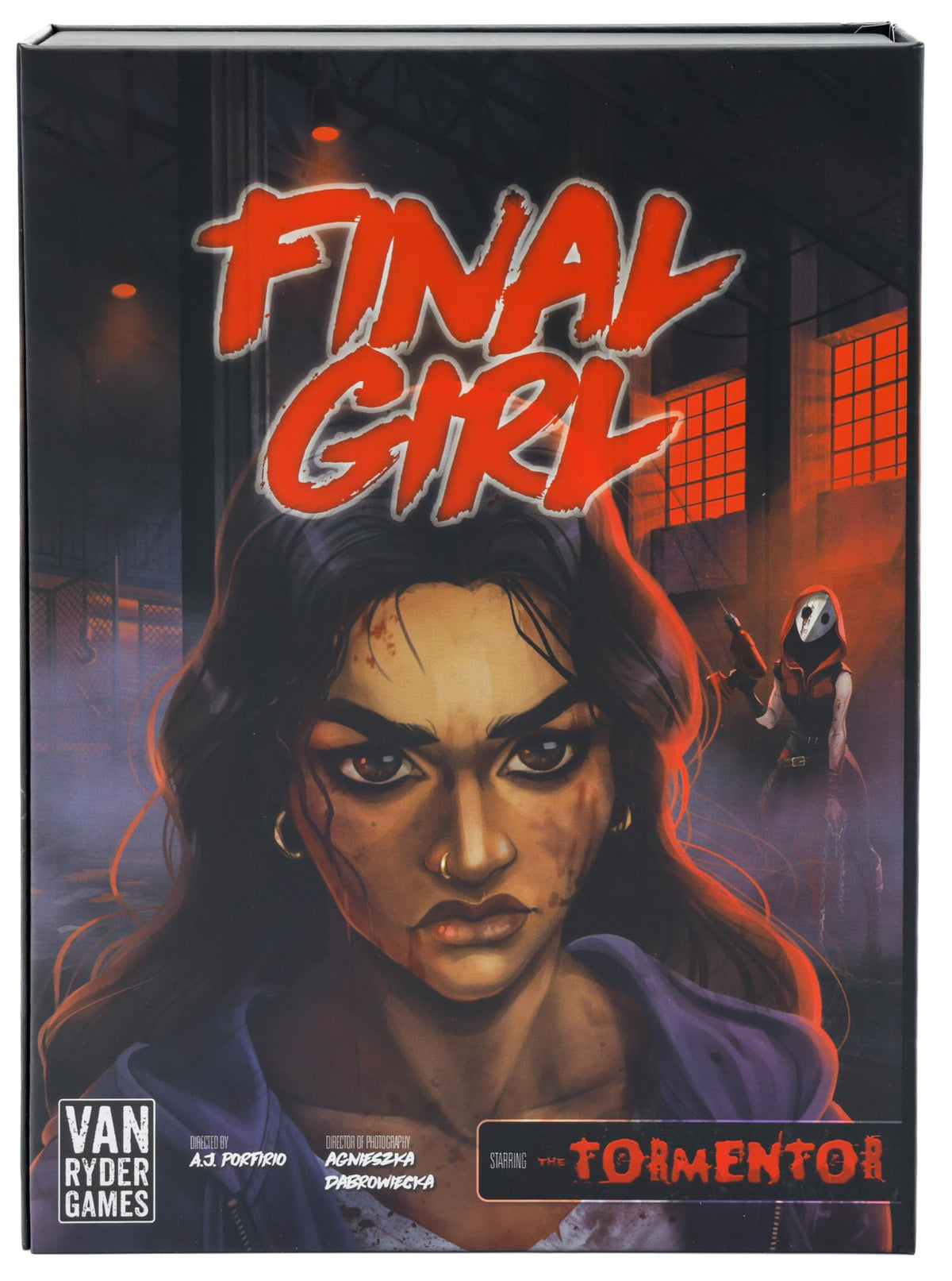 Van Ryder Games Final Girl Marrek Murders box art showing suspenseful solo puzzle setup.