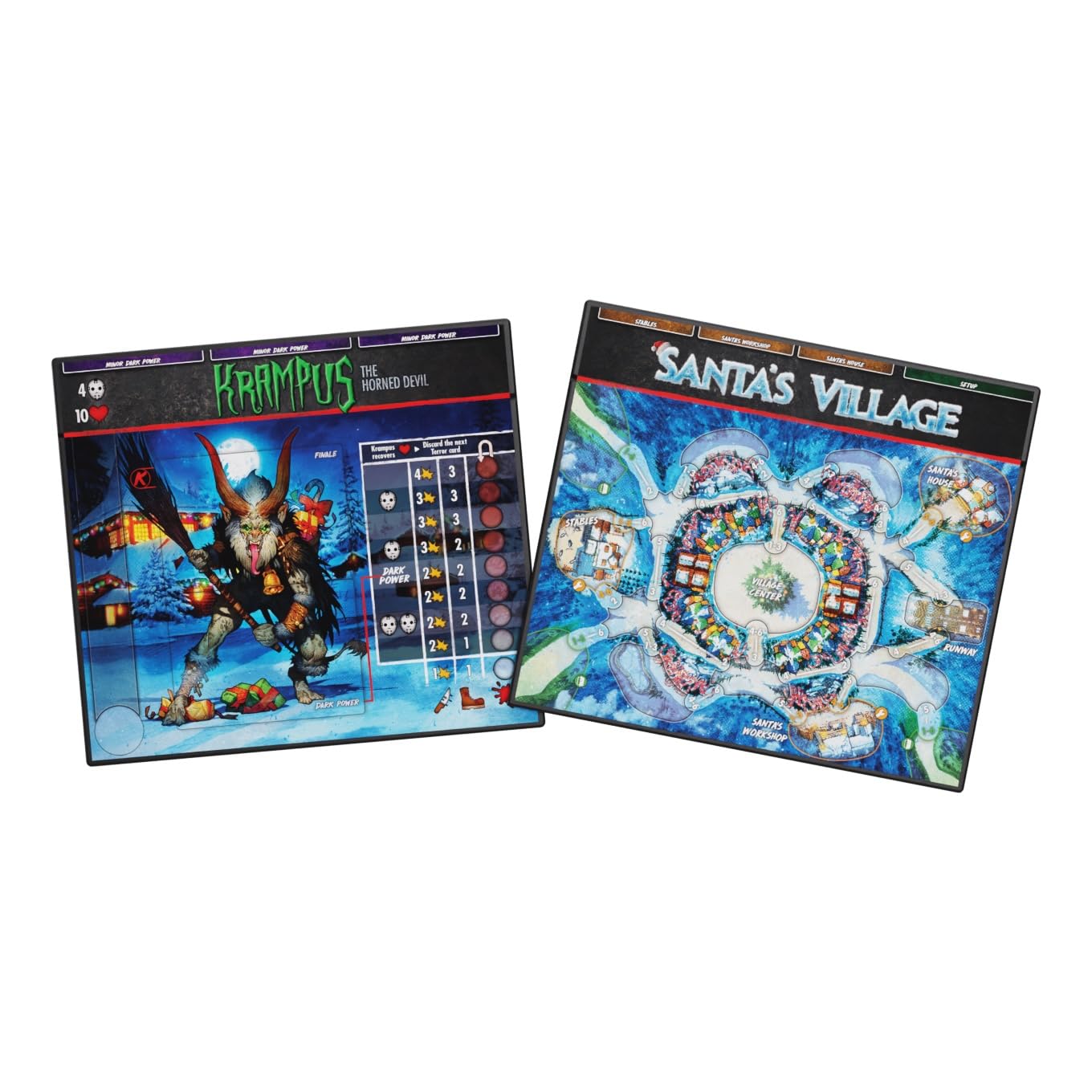 Magnetically attached box covers doubling as killer and location boards for immersion