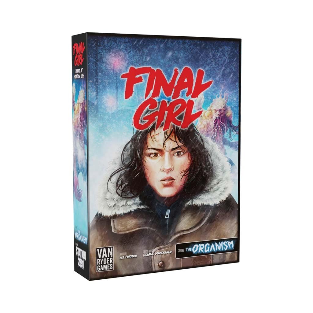 Van Ryder Games Panic at Station 2891 box art shows an ominous Antarctic setting for suspense