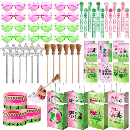 Vanblue pink and green witch star wand set for playful party magic
