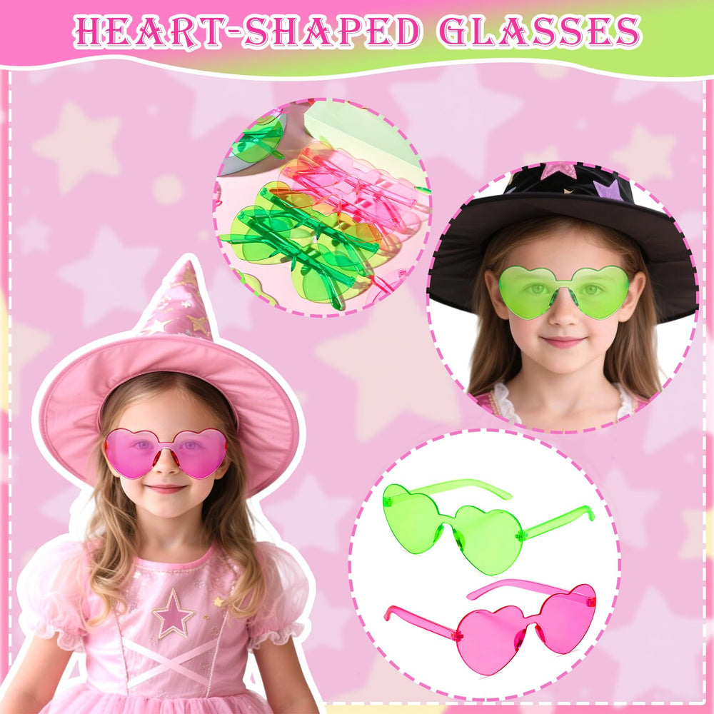 Vanblue pink-green witch glasses for pretend play
