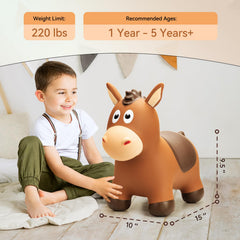 VangBow bouncy horse includes an inflation pump for quick setup and play.