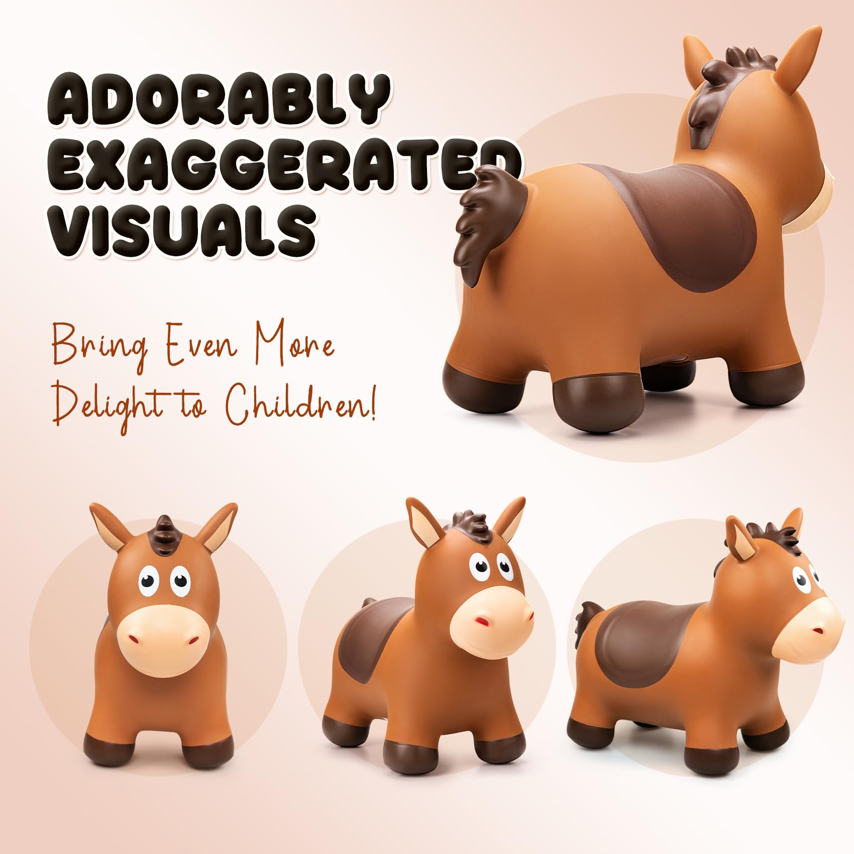 VangBow bouncy horse safety horns provide grip-friendly safety features for kids.
