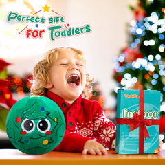 VangeBow vibrant green plush ball with a golden star for holiday-themed games.