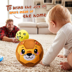 VangeBow little lion plush ball in bedroom decor, soft and decorative