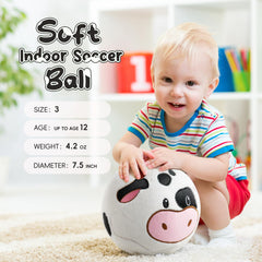 VangeBow quiet moo-play ball reduces noise for peaceful indoor farmyard fun.