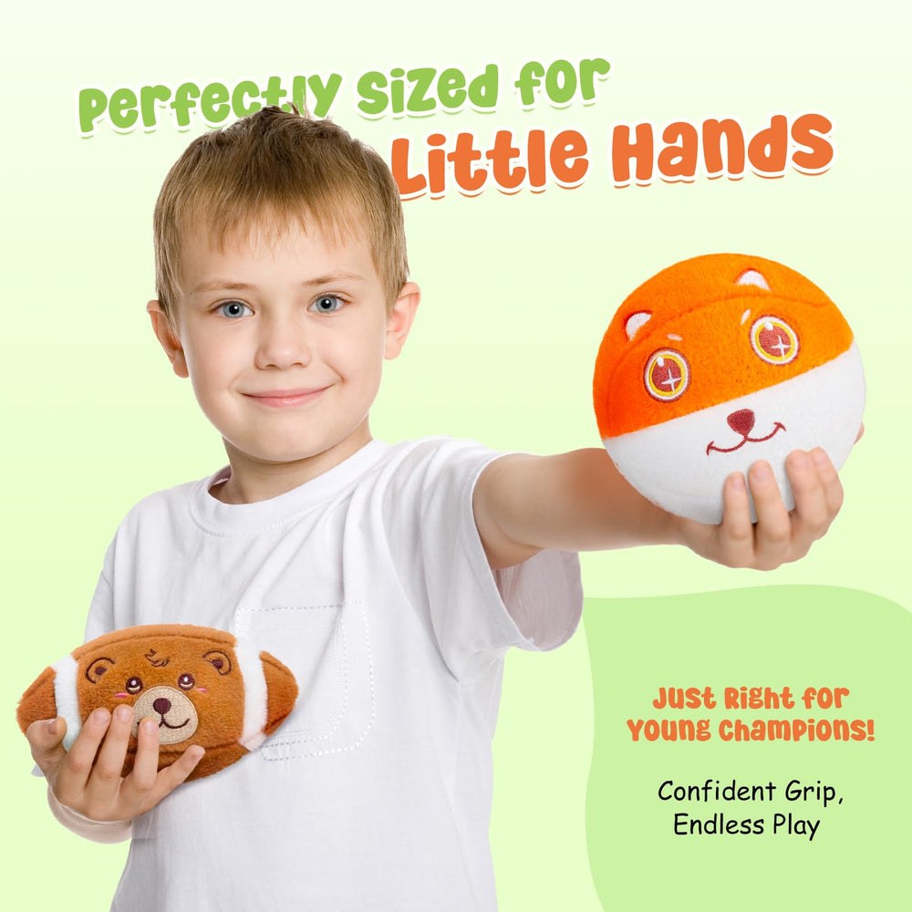 Dinosaur-design VangeBow ball adds whimsy to early sports exploration.