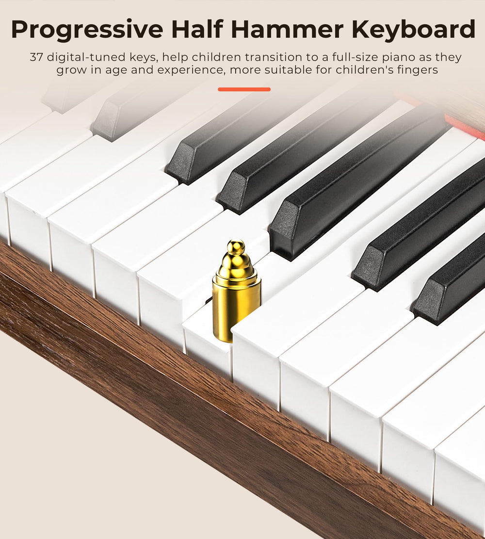 Vangoa Kids Piano rounded edges for safe play and comfort