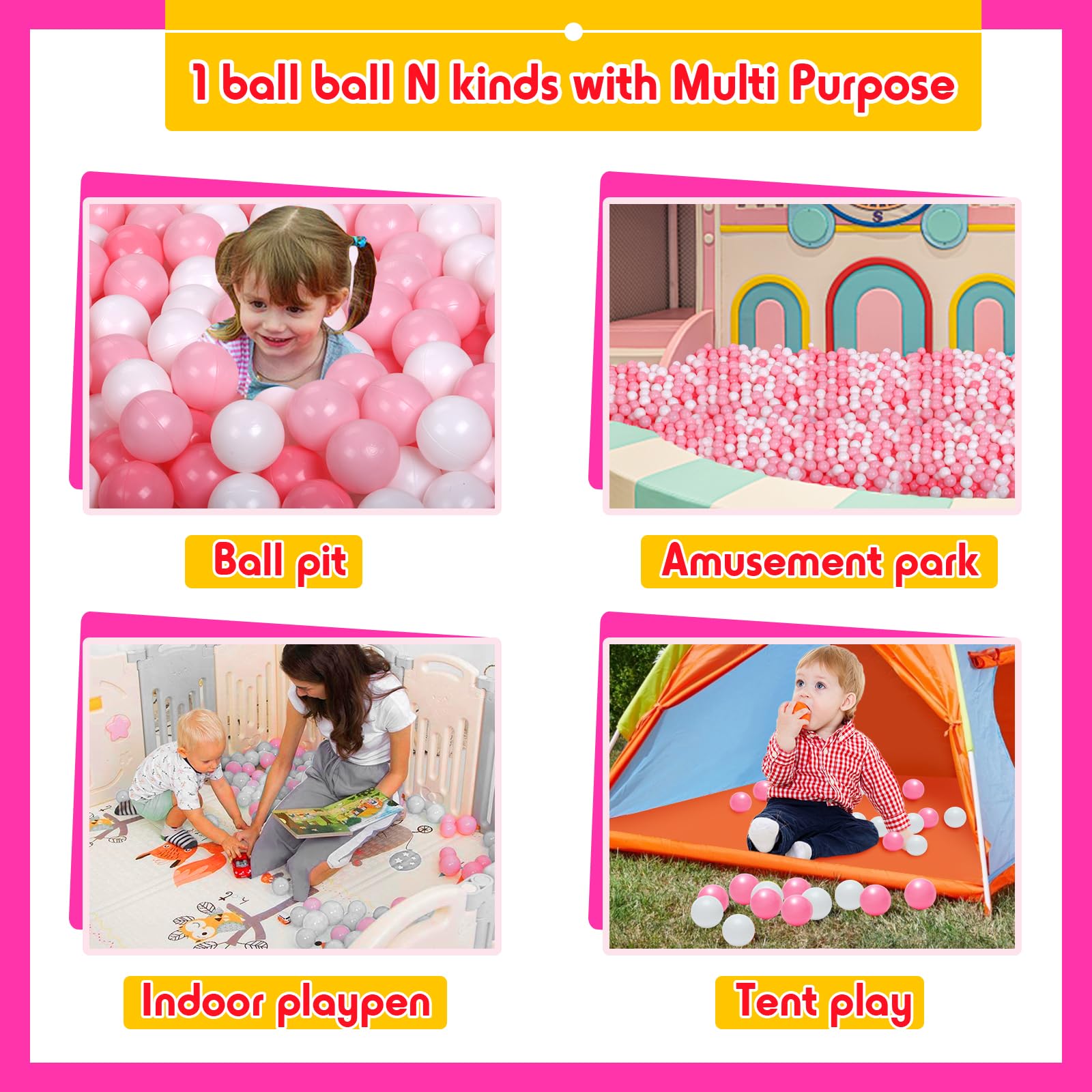 Vanland ball pit balls crush-proof design for durable playtime
