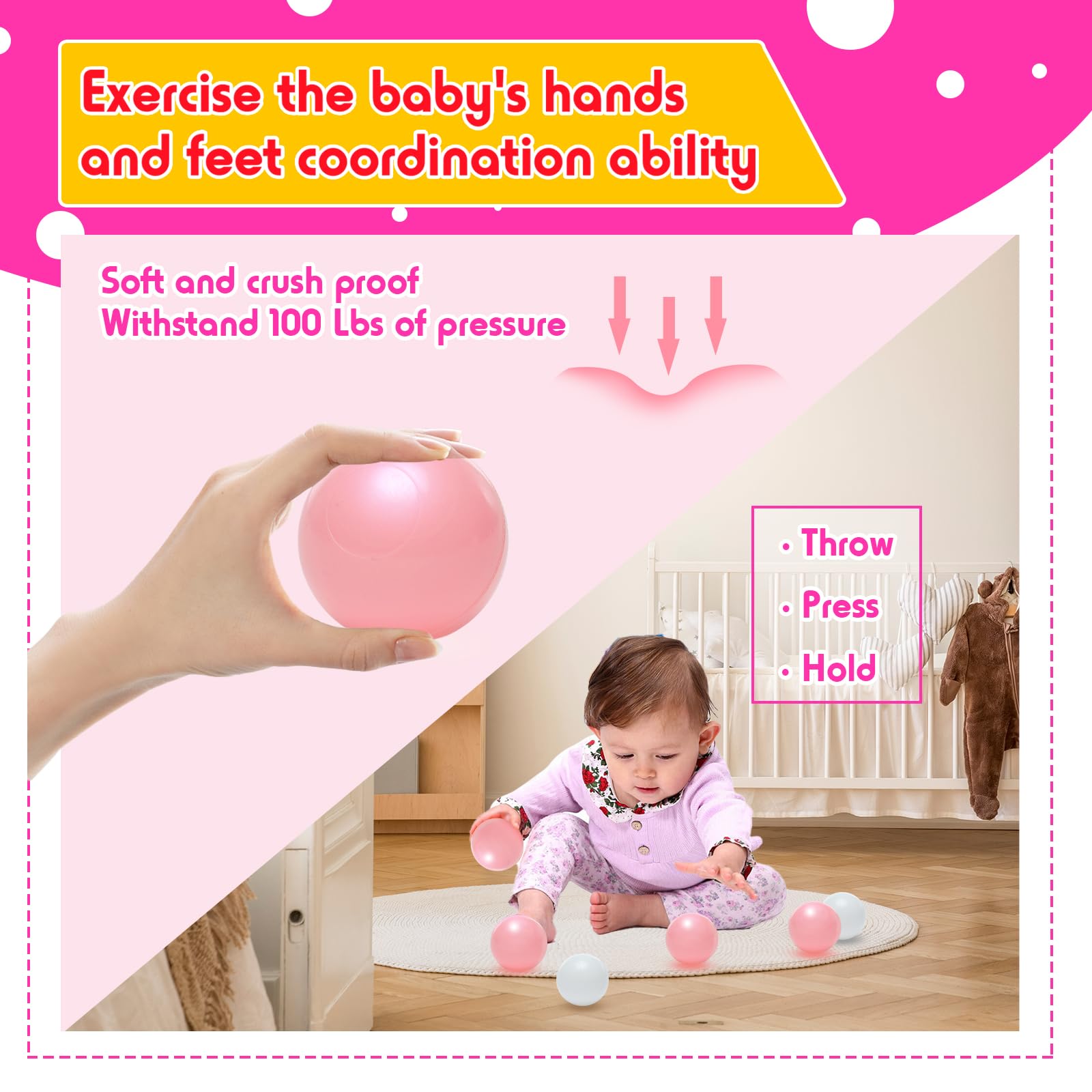 Vanland ball pit balls are easy to wipe clean for daily use