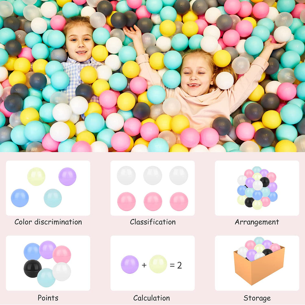Vanland ball pit balls in kiddie pool support splash-friendly indoor play.