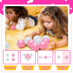 Children playing with Vanland ball pit balls during indoor activity