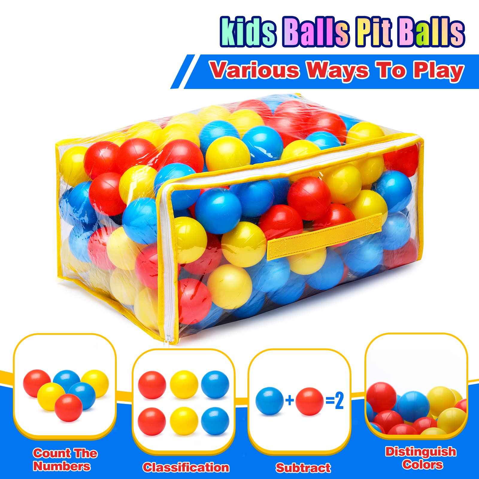 Vanland Ball Pit Balls non-pvc material supports phthalate-free play.