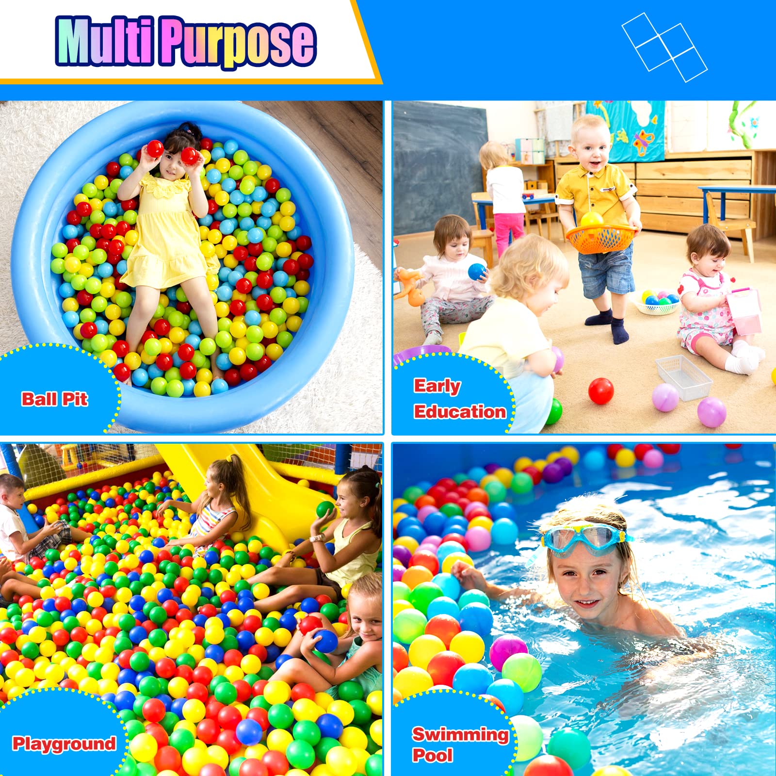 Vanland Ball Pit Balls storage bag included keeps play area tidy.