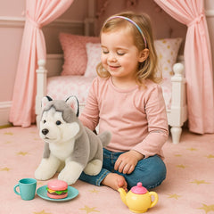 VANLINNY NEW blue eyes husky plush with lifelike gaze