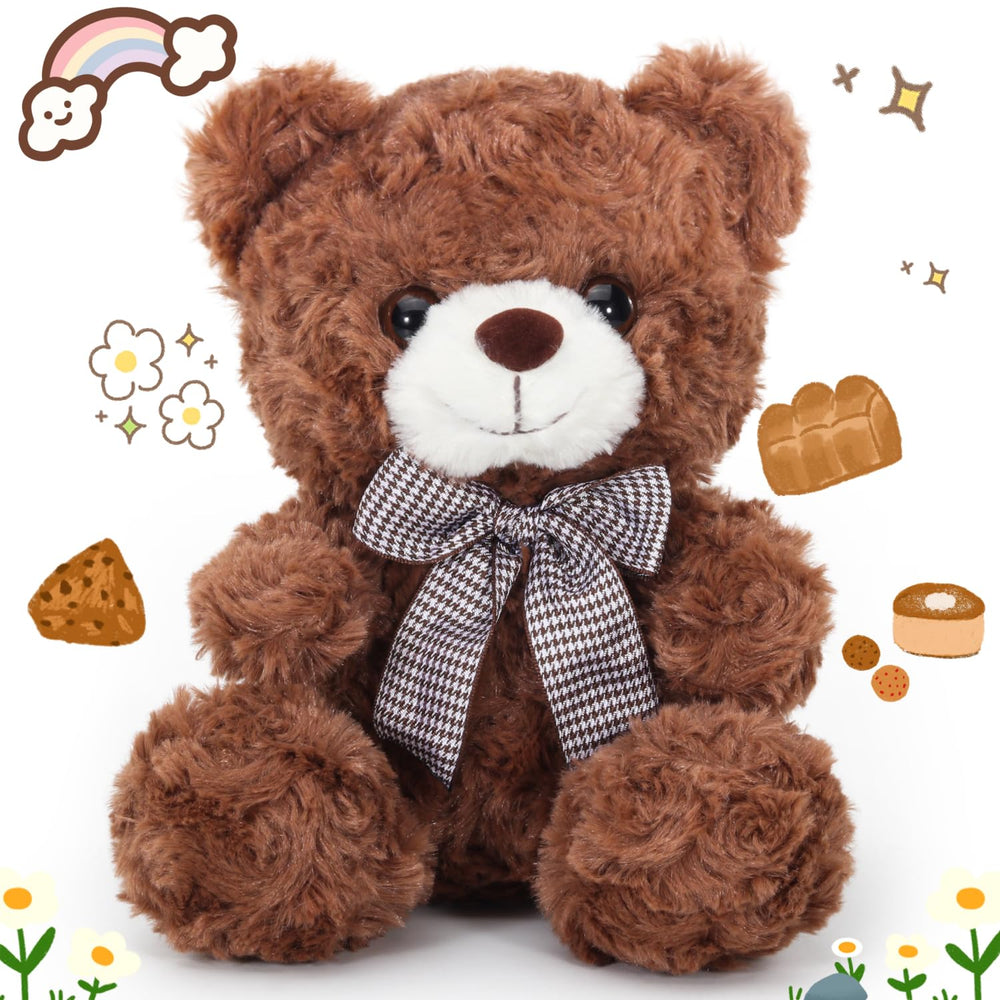 VANLINNY NEW brown teddy bear 8in hug-able plush for cozy companionship