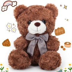 VANLINNY NEW brown teddy bear 8in hug-able plush for cozy companionship