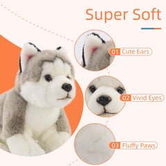 VANLINNY NEW handmade-detail husky plush with lifelike fur