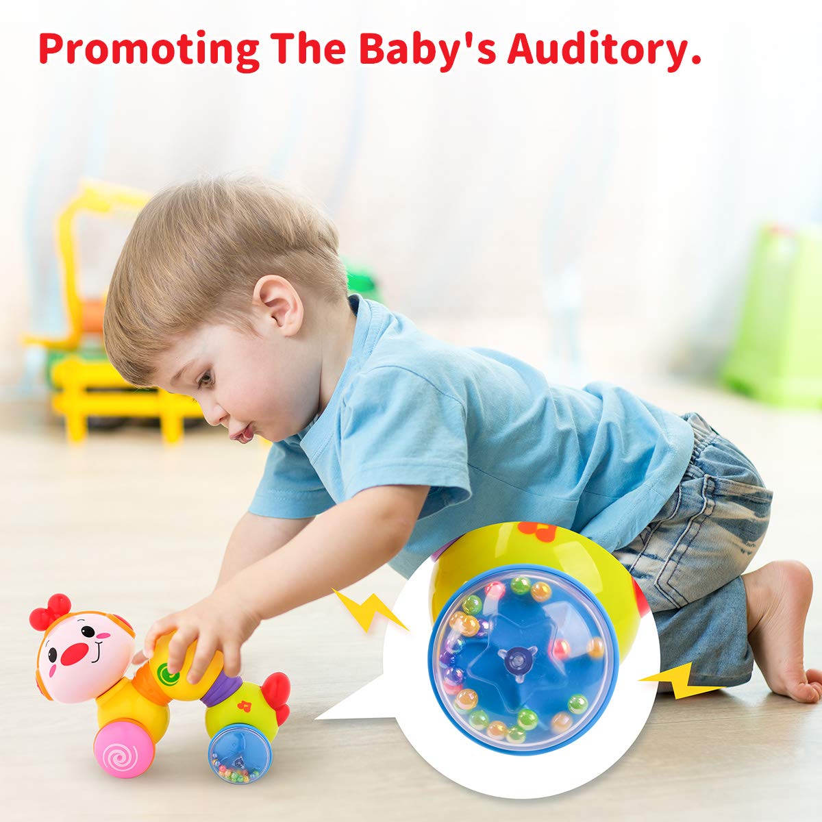 Vanmor rear beads rustle softly to add auditory cues during play.