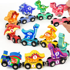 Vanmor dinosaur train set packaging shown, ideal for gifting and parent-friendly storage.
