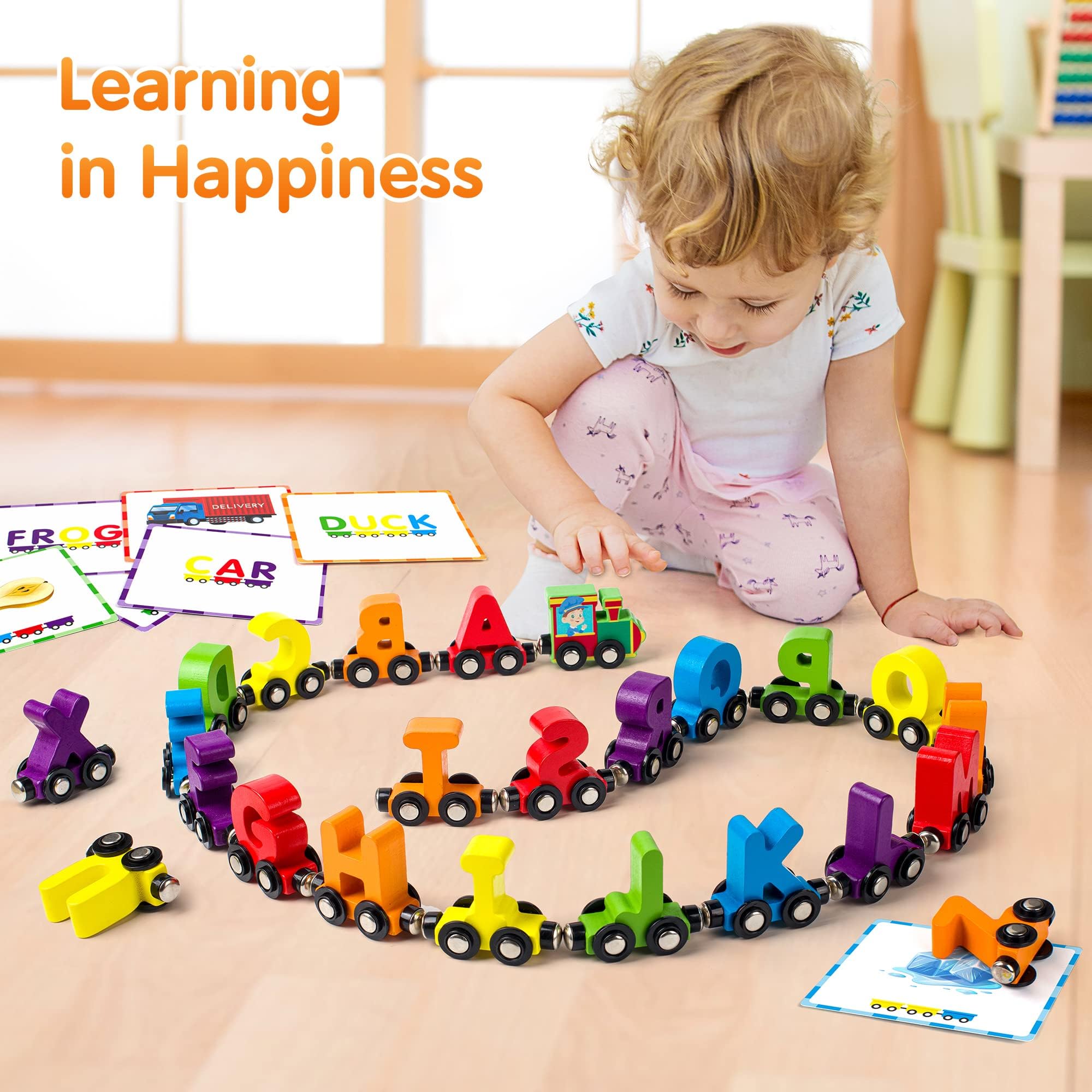 Vanmor alphabet magnets with 27 pieces for hands-on letter practice.