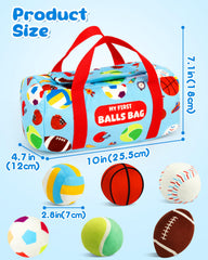 Vanmor sensory football ball with rattles to motivate rolling and reaching.