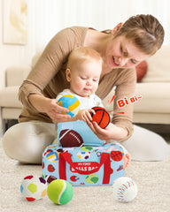 Vanmor sensory volleyball ball with crinkle texture for safe bouncing and exploration.
