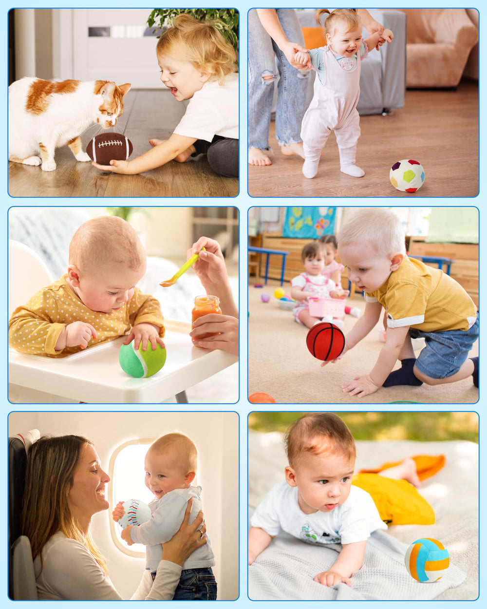 Vanmor travel bag stores the six plush balls for on-the-go play.