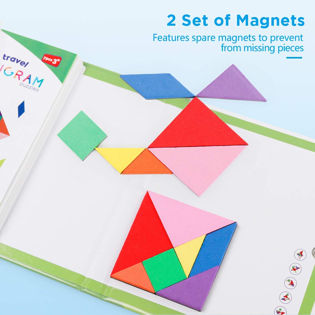 Vanmor Travel Tangram Puzzle compact case – easy to carry in bags for travel essentials