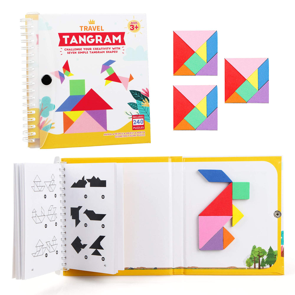 Vanmor travel tangram puzzle with magnetic blocks for on-the-go learning