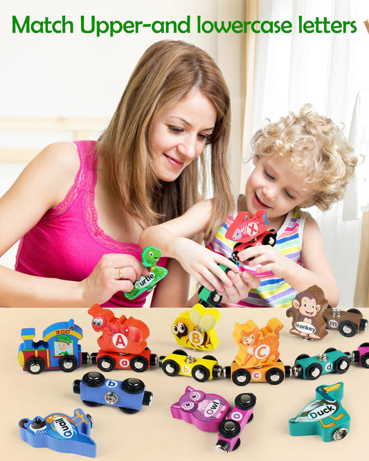 Vanmor alphabet cars promote early literacy during hands-on play.