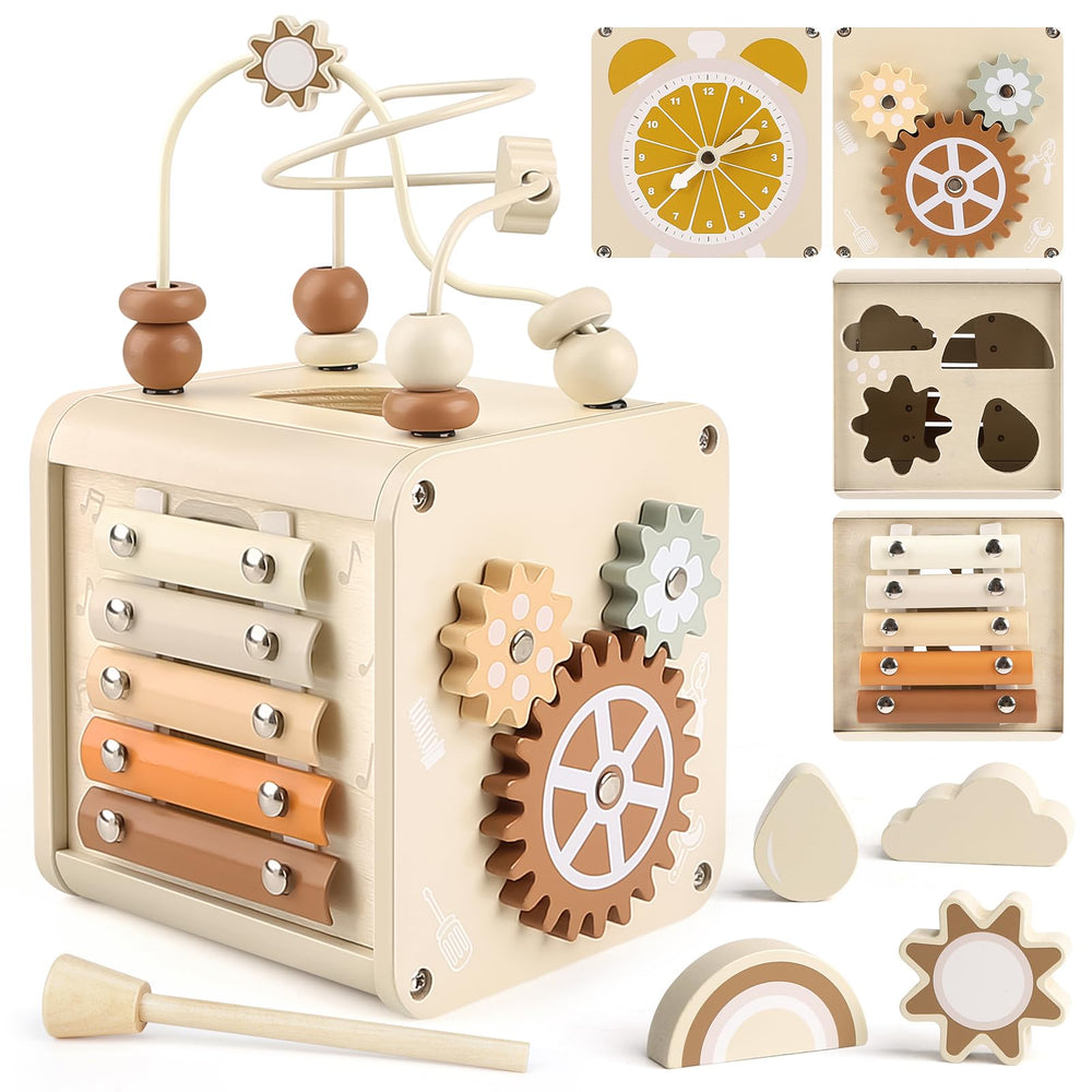 Vanplay 5-in-1 activity cube bead maze boosts fine motor skills during play