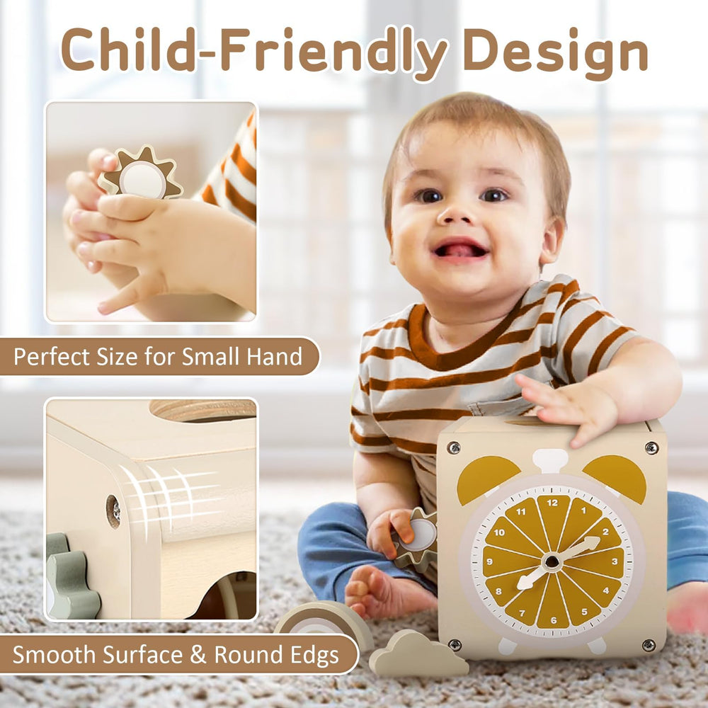 Vanplay 5-in-1 activity cube shape sorter builds hand-eye coordination and problem solving