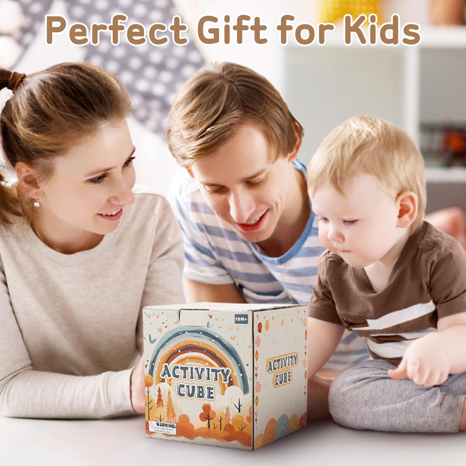 Vanplay 5-in-1 activity cube spinning gears invites cause-and-effect exploration