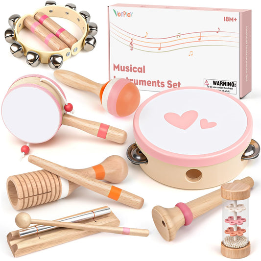 Vanplay 8-piece musical set for toddlers ready for rhythm exploration.