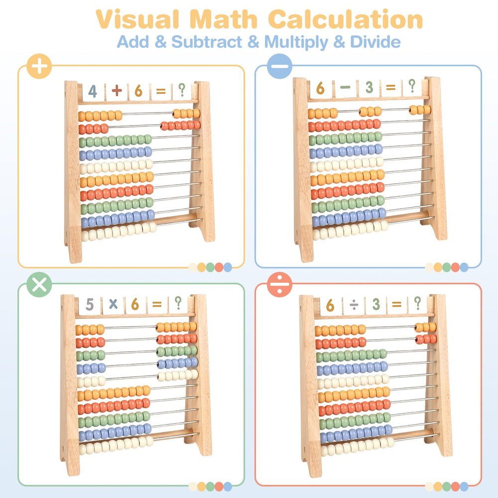 Vanplay set featuring addition, subtraction, multiplication, and division tables for practice.