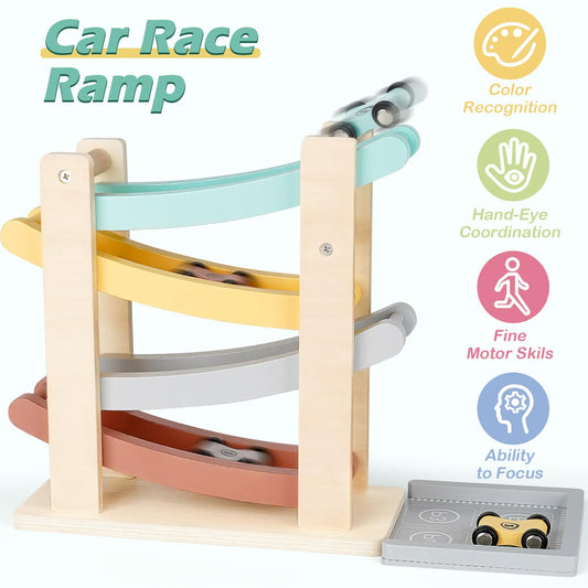 Vanplay car ramp toy mini cars racing setup supports hand-eye coordination