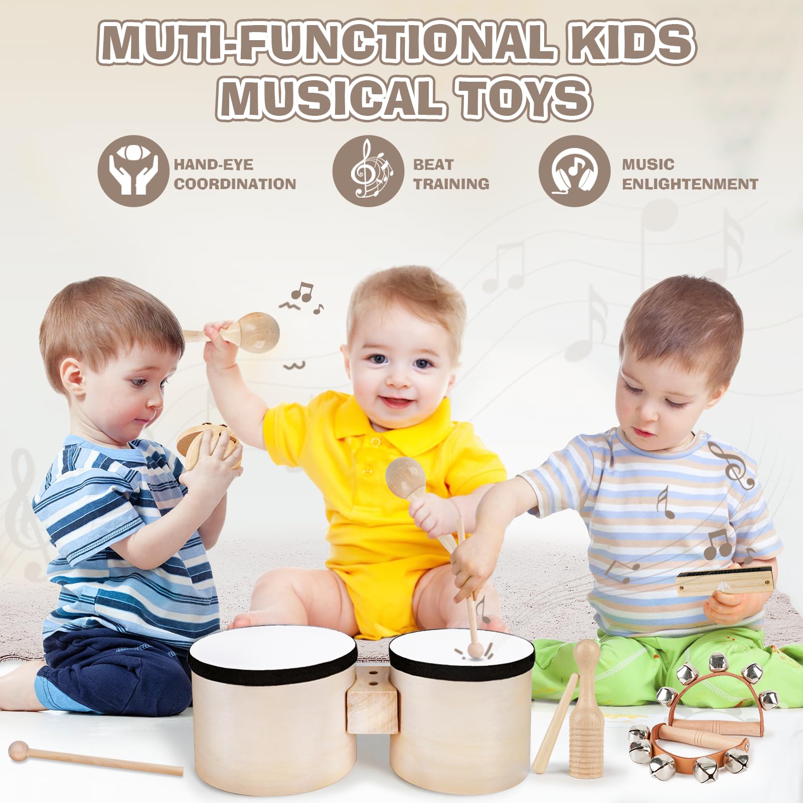Vanplay Kids Drum Set maracas close-up for vibrant movement and beat discovery