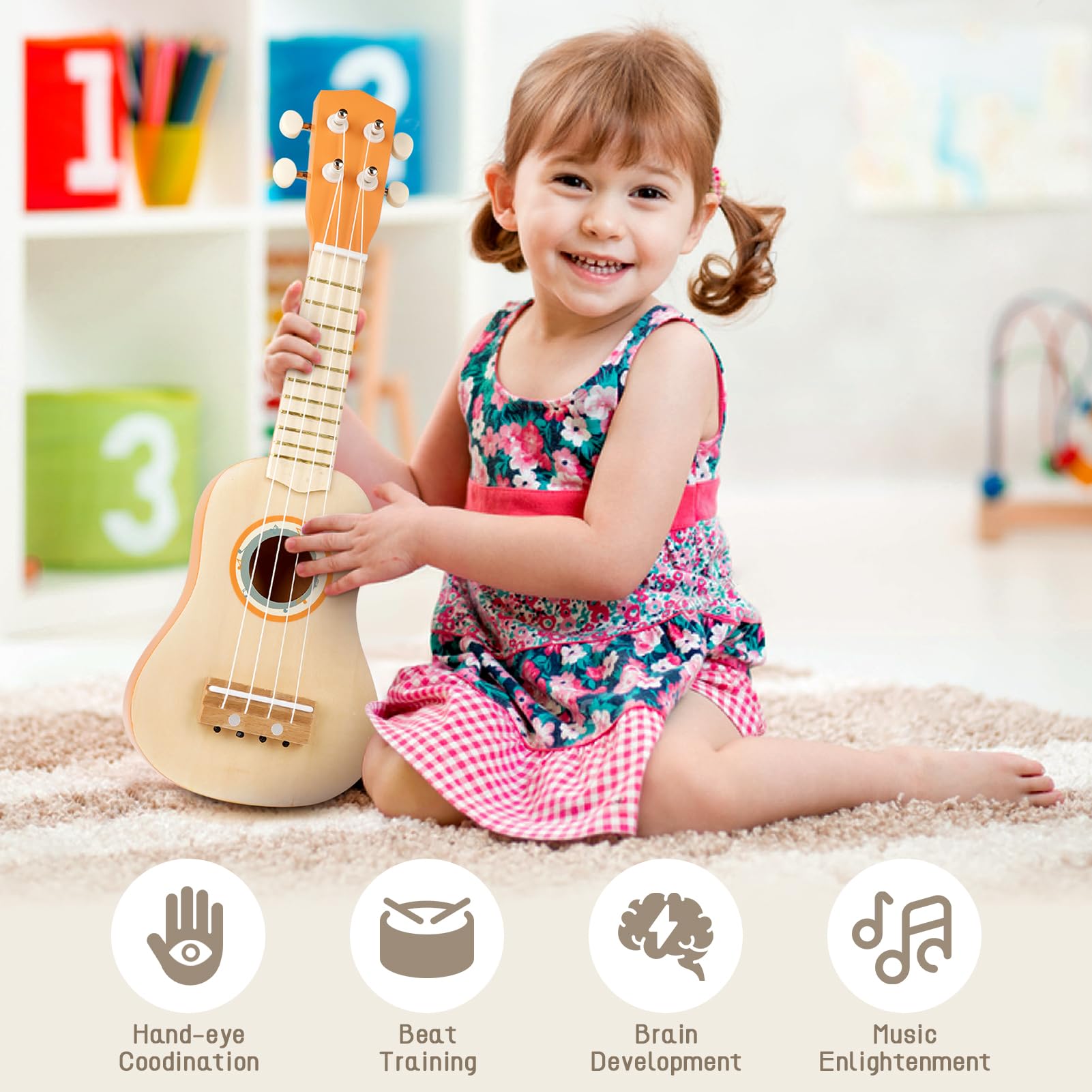 Vanplay Kids Guitar Set flute to encourage listening and breath control in toddlers.