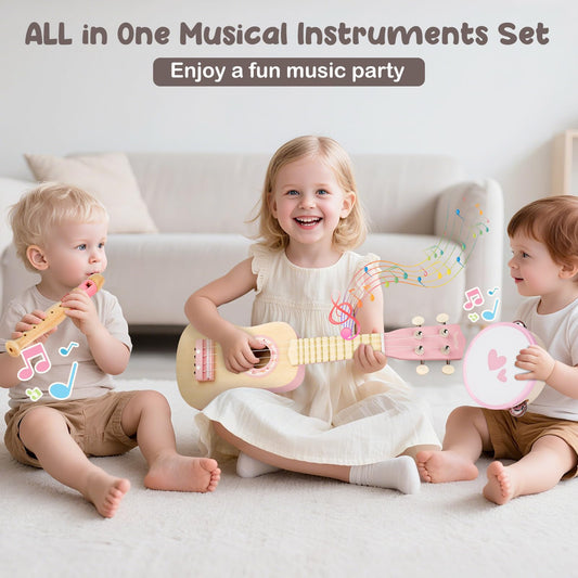 Vanplay pink maracas encouraging rhythm and social play