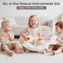 Vanplay pink maracas encouraging rhythm and social play