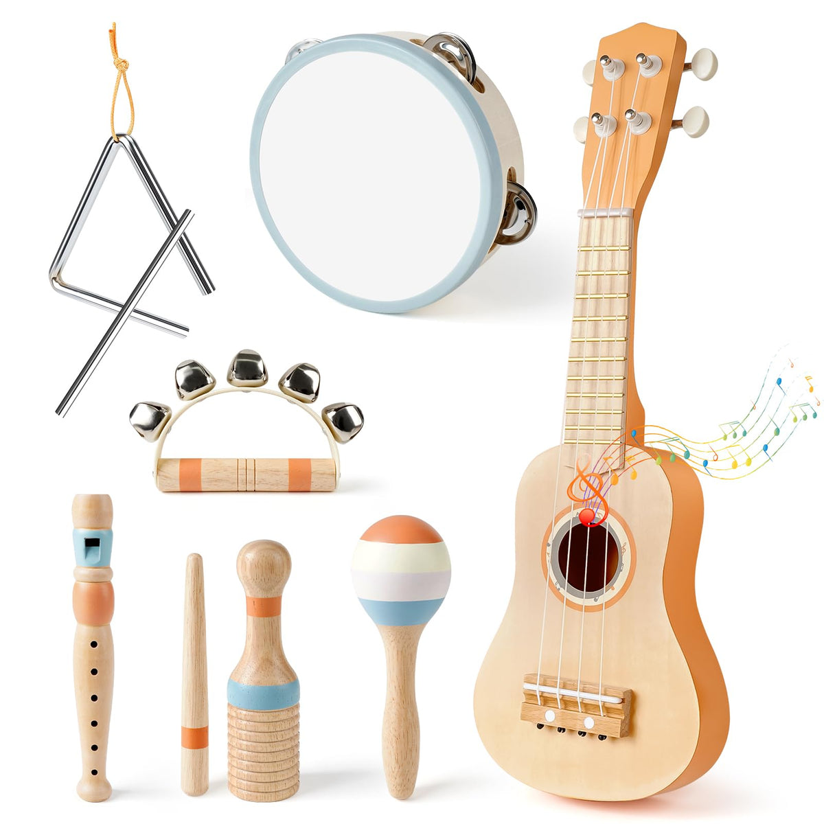Vanplay Kids Guitar Set ukulele for budding musicians to start rhythm exploration.